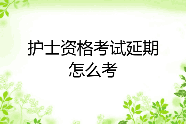 护士资格考试延期怎么考