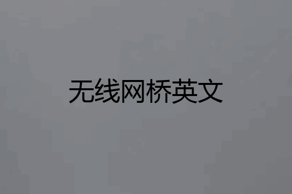 无线网桥英文