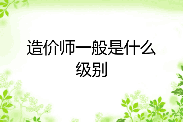造价师一般是什么级别