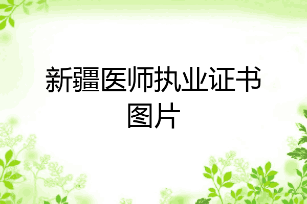 新疆医师执业证书图片