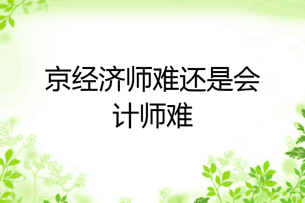 京经济师难还是会计师难