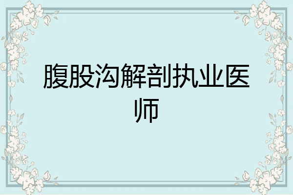 腹股沟解剖执业医师