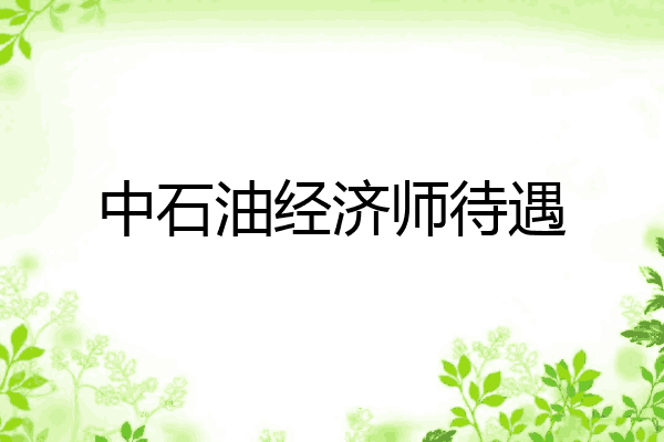 中石油经济师待遇