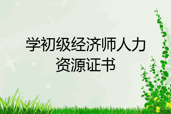 学初级经济师人力资源证书