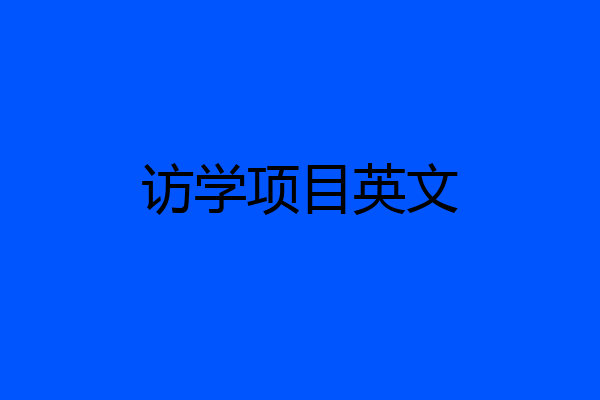 访学项目英文