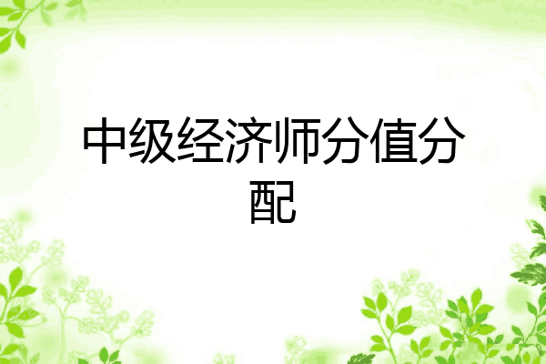 中级经济师分值分配