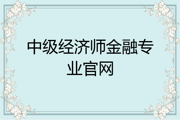 中级经济师金融专业官网