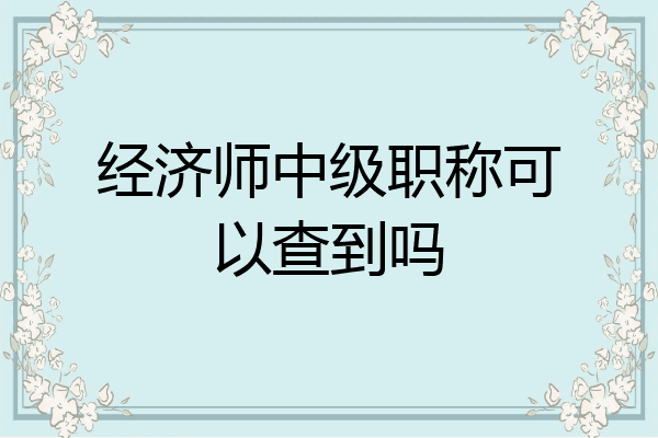 经济师中级职称可以查到吗