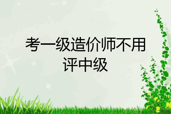 考一级造价师不用评中级