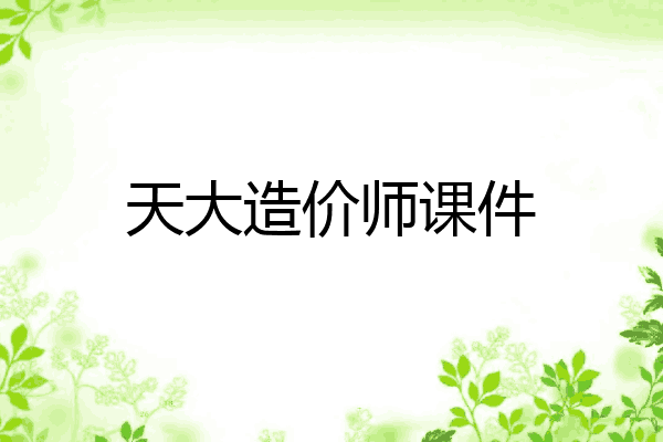 天大造价师课件