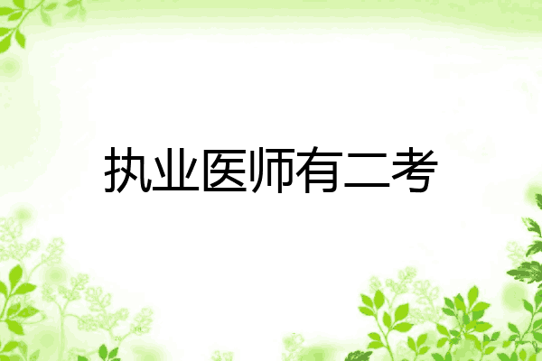 执业医师有二考