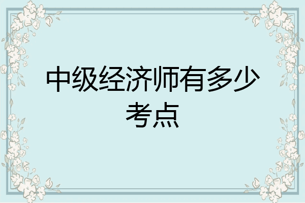 中级经济师有多少考点