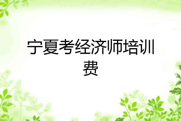 宁夏考经济师培训费