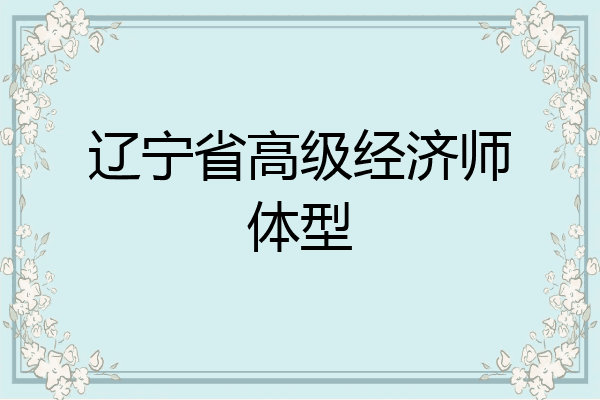 辽宁省高级经济师体型