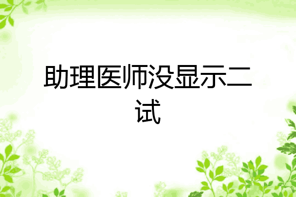 助理医师没显示二试