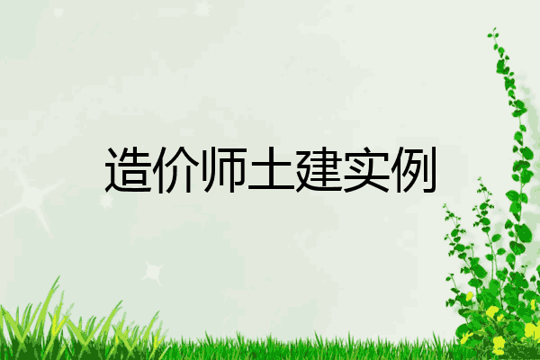 造价师土建实例