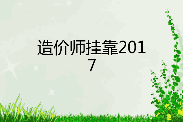 造价师挂靠2017