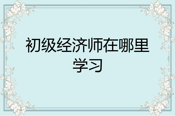 初级经济师在哪里学习