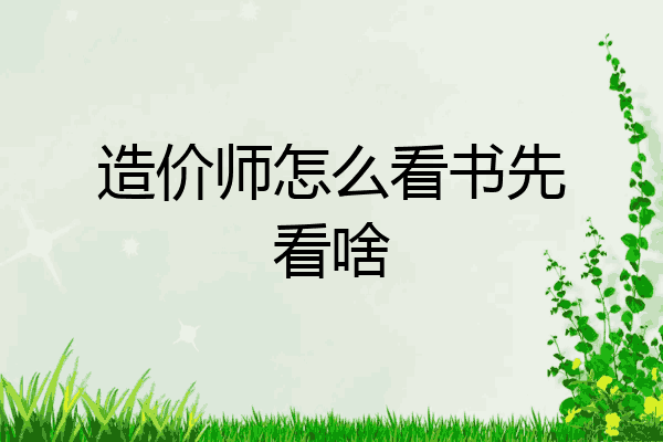 造价师怎么看书先看啥
