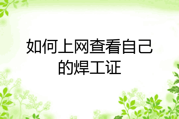 如何上网查看自己的焊工证