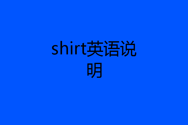 shirt英语说明