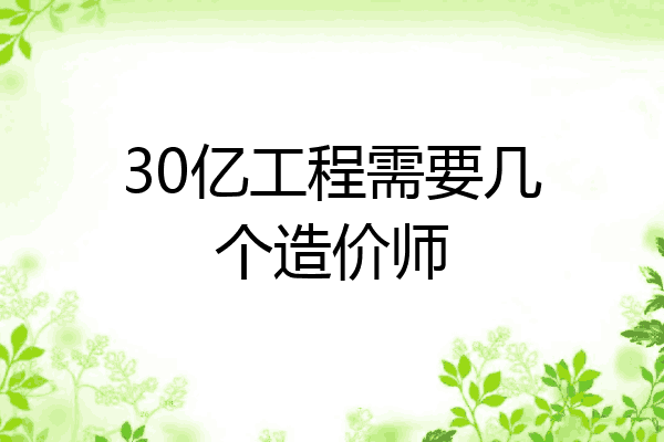 30亿工程需要几个造价师