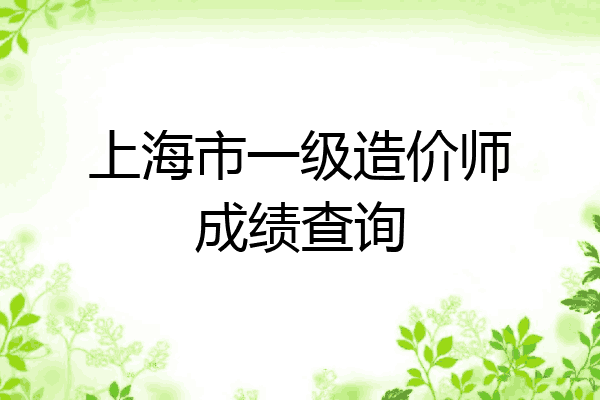 上海市一级造价师成绩查询