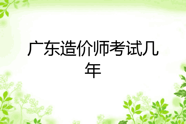 广东造价师考试几年