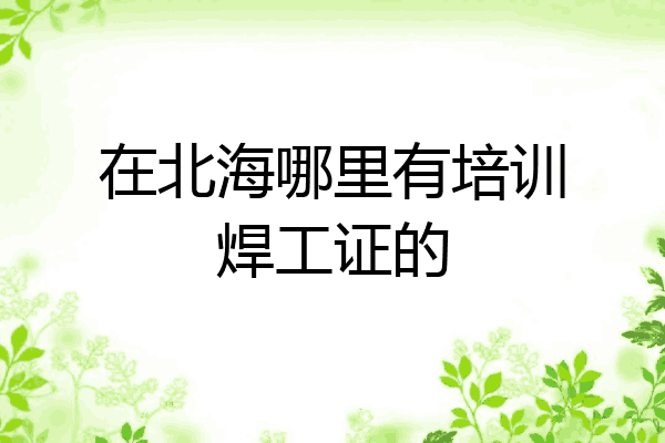 在北海哪里有培训焊工证的