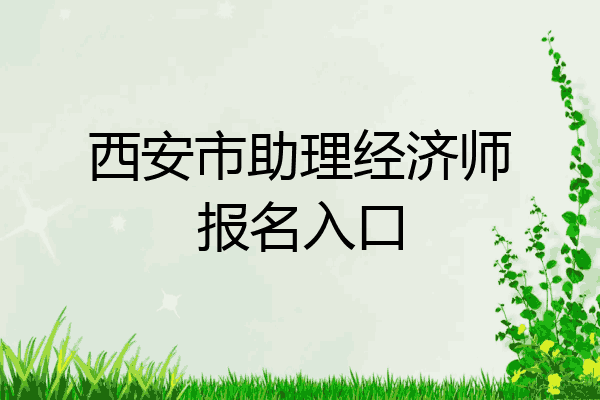 西安市助理经济师报名入口