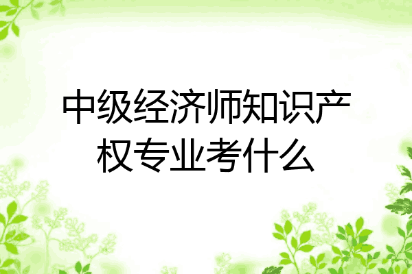 中级经济师知识产权专业考什么