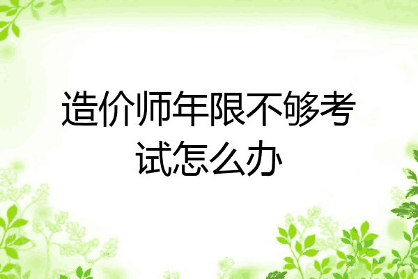 造价师年限不够考试怎么办
