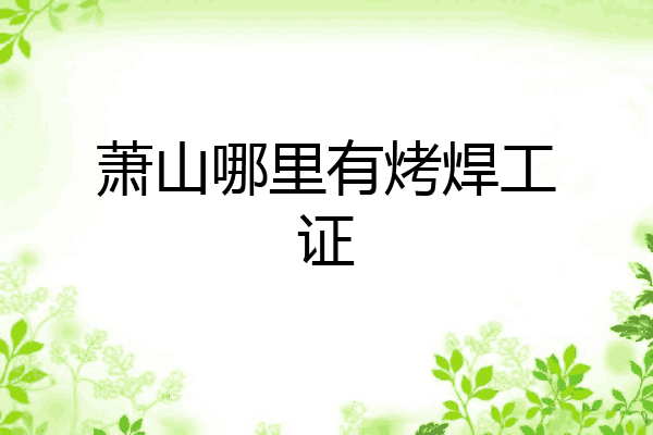 萧山哪里有烤焊工证
