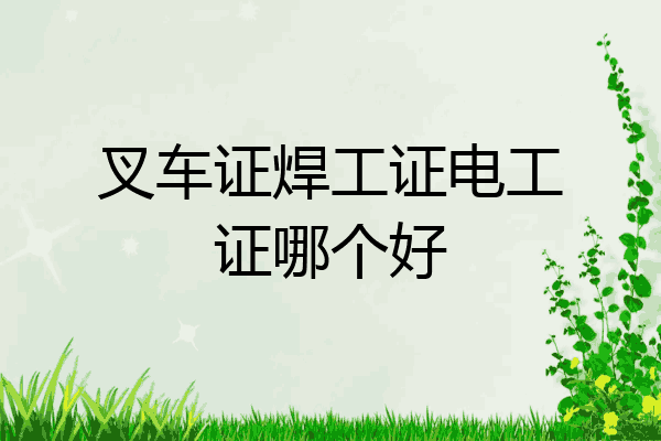 叉车证焊工证电工证哪个好