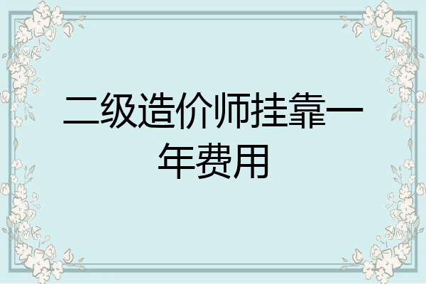 二级造价师挂靠一年费用