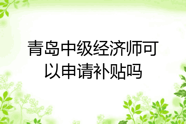 青岛中级经济师可以申请补贴吗