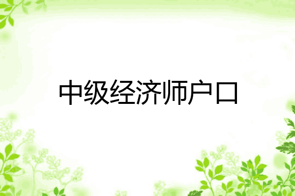 中级经济师户口