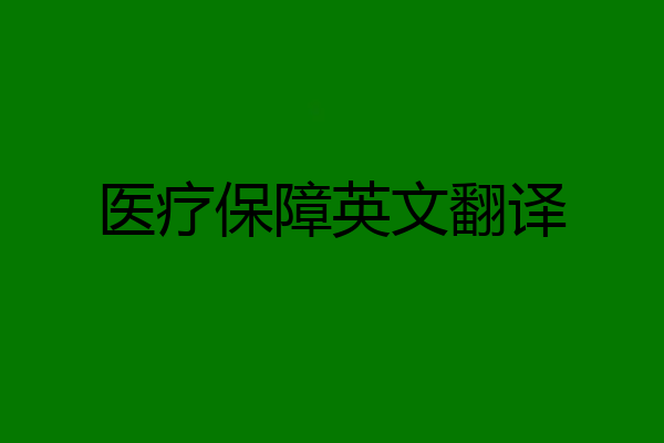 医疗保障英文翻译