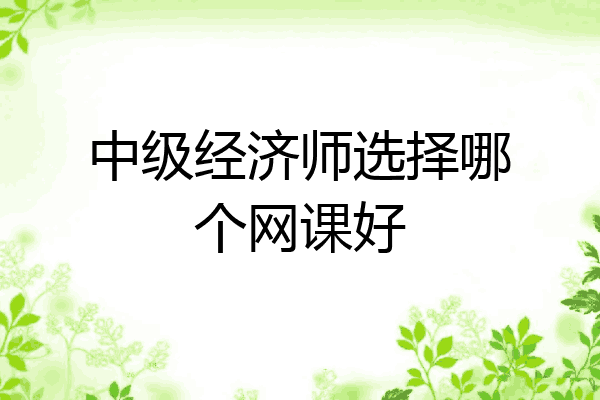 中级经济师选择哪个网课好