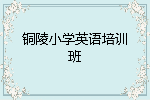 铜陵小学英语培训班
