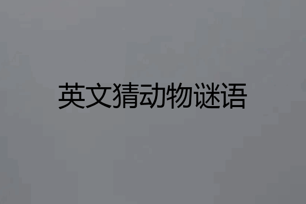 英文猜动物谜语