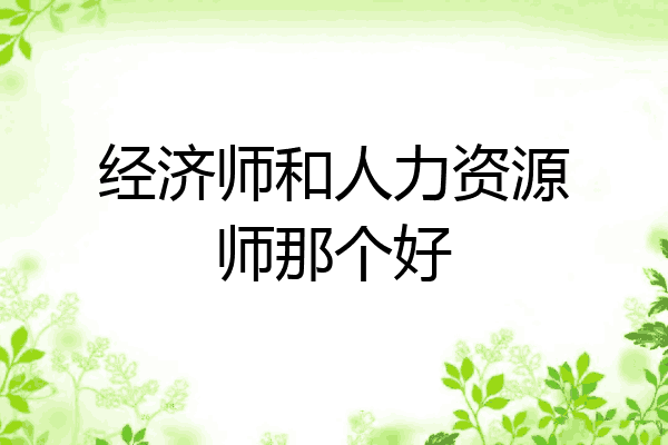 经济师和人力资源师那个好