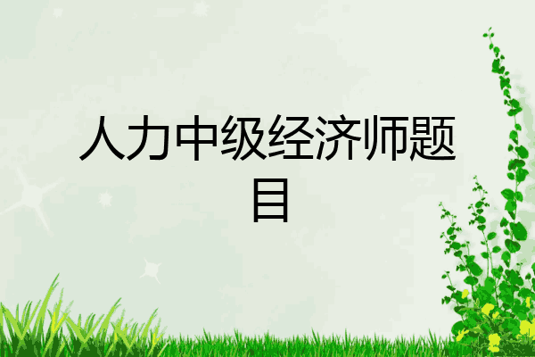 人力中级经济师题目