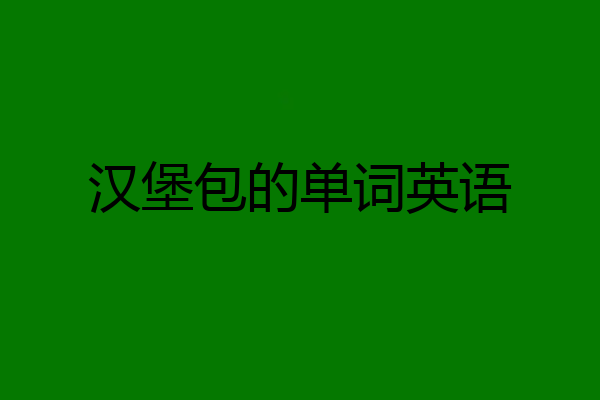 汉堡包的单词英语