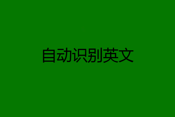 自动识别英文