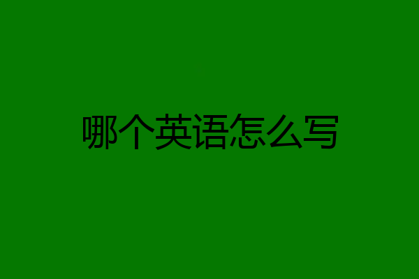 哪个英语怎么写