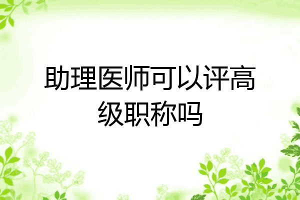 助理医师可以评高级职称吗
