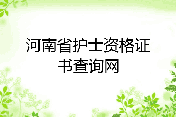 河南省护士资格证书查询网