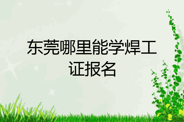 东莞哪里能学焊工证报名