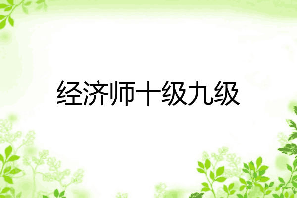 经济师十级九级